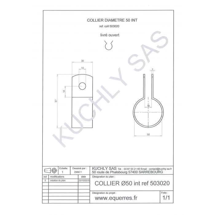 1 Collier De Serrage Carré En Kit 50 X 50 Mm Vert Pour Fil De 3 Mm De Diamètre